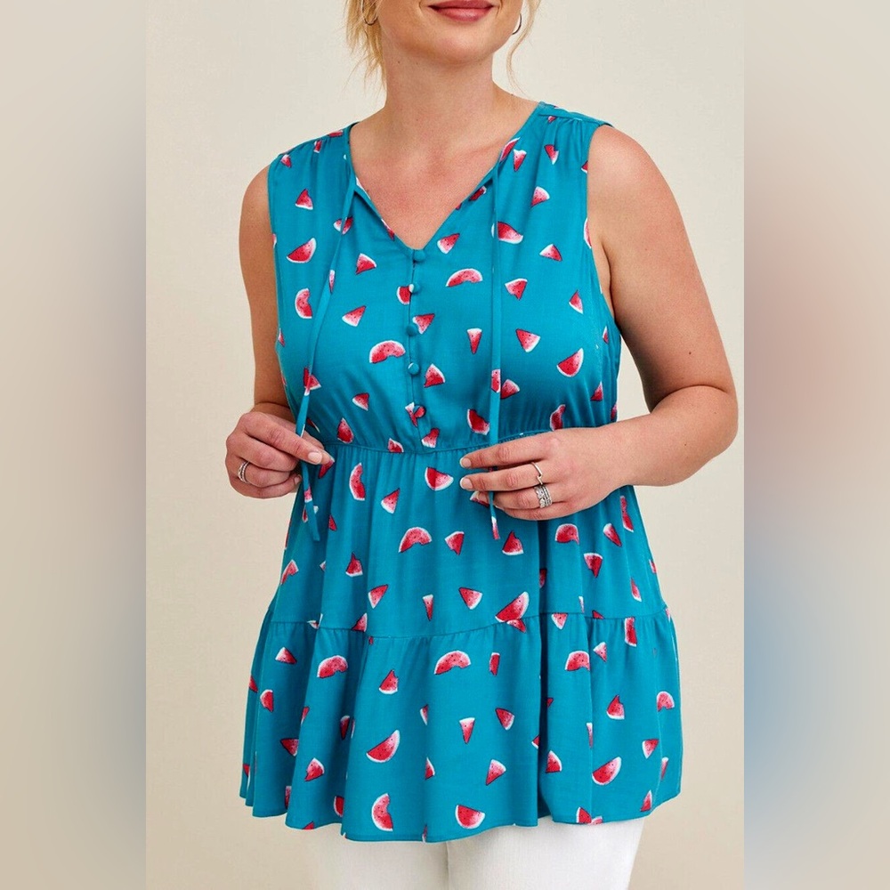 Torrid Teal Watermelon Slice Top